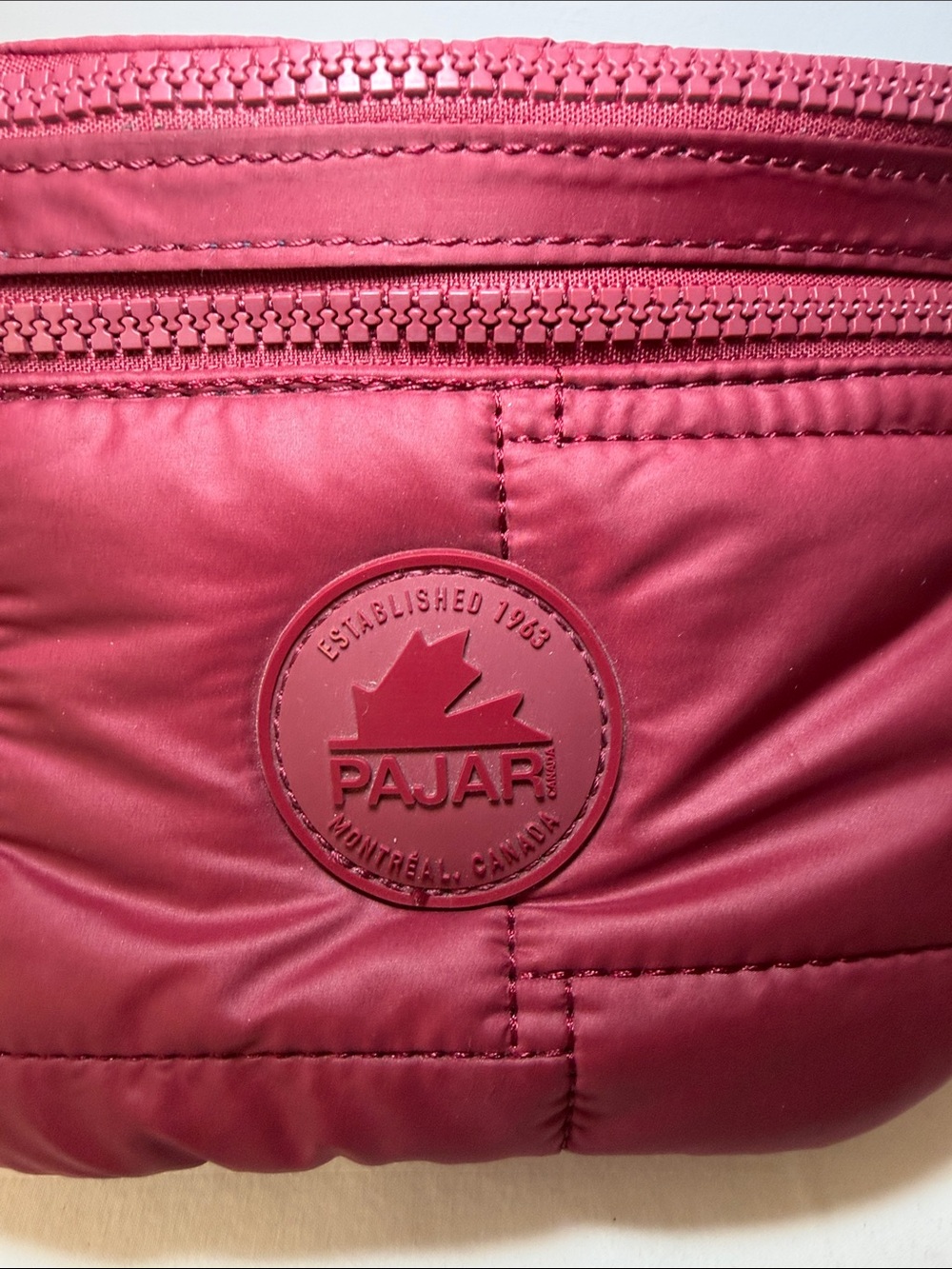 Pajar Cohen burgundy puffer unisex fanny pack belt bag - Picture 2 of 16